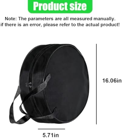 Craedli 16 Inch Round Cable Organizer Bag, 600D Oxford Waterproof Jumper Cable Storage Bag, Universal EV Charging Cord Cables Management Storage Organizer for RV Sewer Pipe, Electrical Cords (Black)