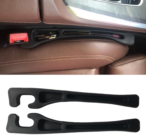 Car Seat Gap Filler Accessories,Storage Organizer Fit Car SUV Truck Fill The Gap Between Seat & Console Vehicle Console Side Pockets (Black)