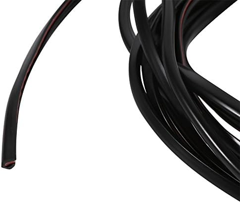 16ft 5M U Shape Rubber Seal, Car Door Edge Guards Trim Protector Strip with Internal Double Sided Tape (Black)