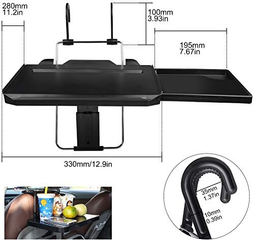 CPROSP Car Steering Wheel Seat Tray Desk Foldable Portable with Mouse Drawer for Eating Writing Working in Car, with Notebook Groove/Drink Cup Groove