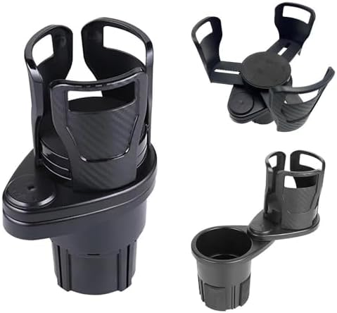 Car Cup Holder Expander for Subaru Forester Sport 2019-2024 2-in-1 Dual Cup Mount Organizer with 360 Degree Rotating Adjustable Base Black 1 Pack