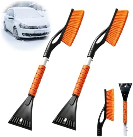 2 Pack Snow Brush, Portable Ice Scrapers for Car Windshield 25"