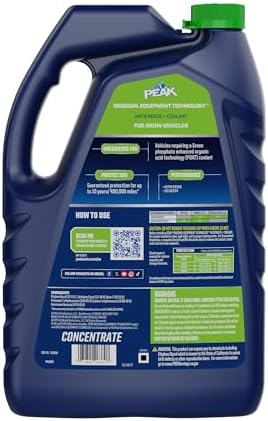 PEAK OET Extended Life Green Concentrate Antifreeze/Coolant for Asian Vehicles, 1 Gal.