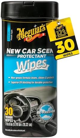 Meguiar’s New Car Scent Protectant Wipes, Car Wipes For Drivers &amp; Detailers—Car Cleaning Wipes That Clean, Protect And Freshen; Car Interior Wipes For Cars, Trucks &amp; Suvs - 30 Count