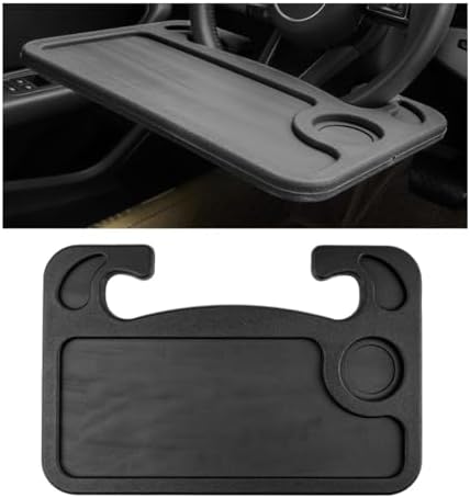 1 Pack Steering Wheel Tray for Jeep Gladiator 2020-2025, Portable Car Desk for Laptop Eating Auto Table Food Holder Black