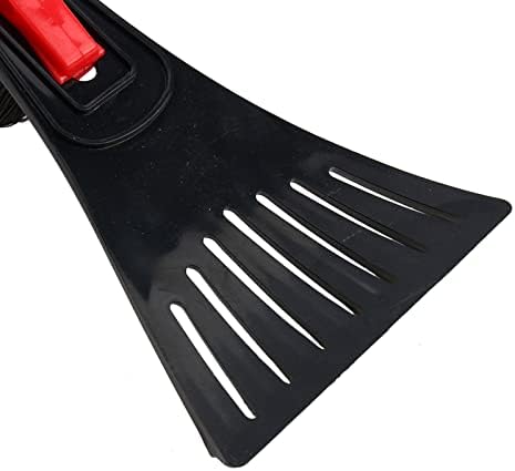 Ice Scraper and Snow Brush Combo, Long Handle with Squeegee and Brush, for Car and Windows, Winter Cleaning Tool (Red)