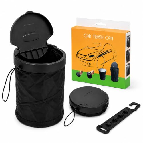 Car Trash Can with Lid, Collapsible Garbage Bin for Car SUV Truck