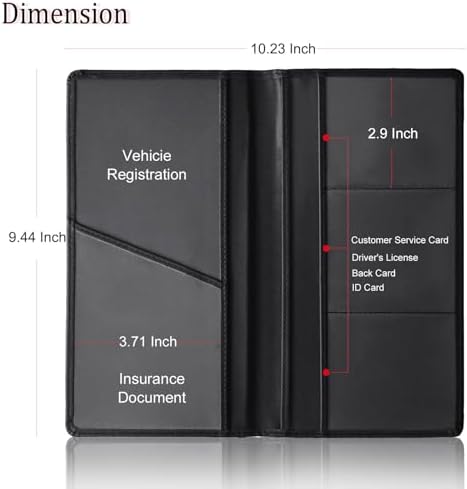 Premium Car Registration and Insurance Card Holder with Magnetic Shut Compatible with Chevy Camaro RS Vehicle License Document Glove Box Car Organizer Gifts Interior Accessories