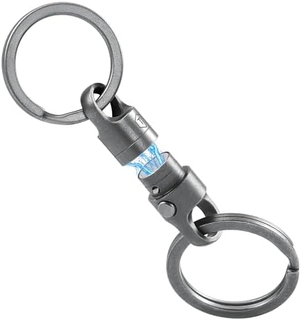 KeyUnity Titanium Magnetic Quick Release Keychain, One-Hand Detachable Connector for Car Keys, USB Drives and EDC, Gear, KA62 Compact-1 Pack