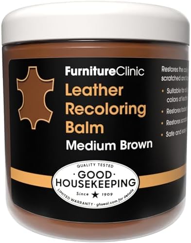 Furniture Clinic - Medium Brown Leather Dye for Furniture, Couches & Car Seats - Restore Scratched, Faded, & Damaged Surfaces