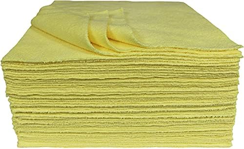 Detailer's Preference Edgeless 300 GSM Microfiber Car Detailing Towels, Cleaning Cloths, Washing, Drying, Polishing, Lint-Free, Streak-Free, Scratch-Free, Machine Washable, 12x12 in, 50-Pack, Yellow