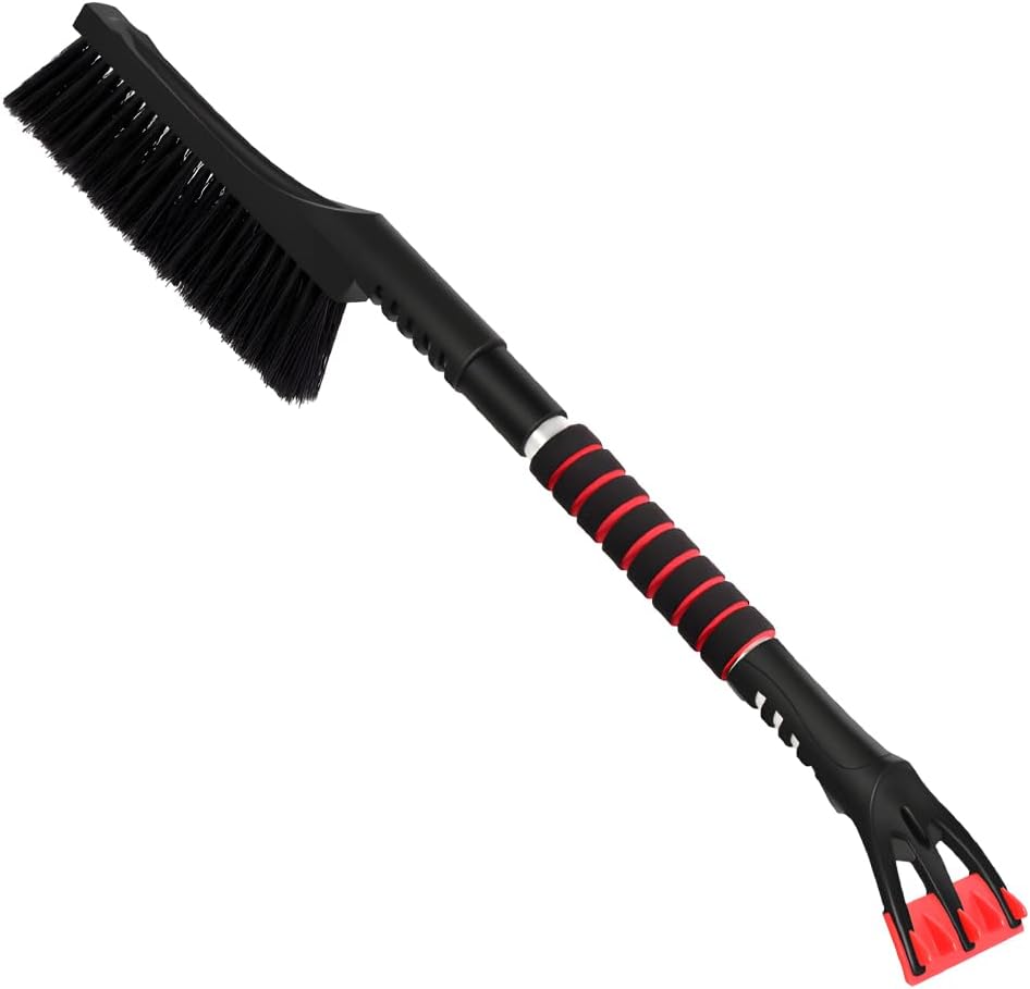 Wevdn 25" Snow Brush and Ice Scraper for Car Windshield, Detachable Snow Scrapers with Ergonomic Foam Handle, 2 in 1 Snow Scraper and Ice Shovel, Winter Snow Removal Accessories for Car (Blue)