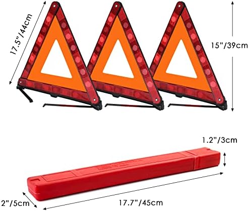 FLKQC Warning Triangles Safety Emergency Kit, Foldable Reflective Kits