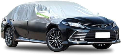 Hrozny Car Snow Cover, Half Car Cover Sedan Waterproof All Weather, Winter Car Windshield Cover for Ice and Snow, Frost Guard Windshield Cover Universal Fit for Most Cars (Sedan)