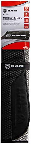 Plasticolor 003860R01 RAM Logo Black Matte Finish Front Windshield Accordion Sunshade