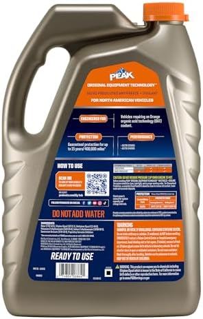 PEAK OET Extended Life Orange 50/50 Prediluted Antifreeze/Coolant for North American Vehicles, 1 Gal.