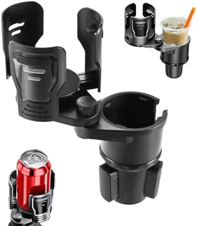 2 in 1 Expandable Cup Holder, 360° Rotating Cup Holder Expander for Car with Locking Function, All Purpose Car Cup Holder Base