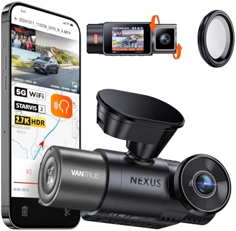 【Bundle: Vantrue N2X Front Inside Dash Cam + CPL Filter】 Dual Dashcam, Infrared Cabin Camera, STARVIS 2, Parking Mode, GPS, WiFi Dash Cam for Rideshare Taxi Daily Drivers