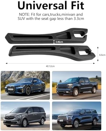 Car Seat Gap Filler 2 Pack, Soft Foam Multifunctional Seat Side Gap Filler with Organizer, 2 in 1 Seat Crevice Blocker Stop Things from Dropping, Universal Vehicle Interior Accessories Black