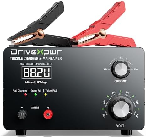 Adjustable Battery Charger 6V 8V 12V 24V,15A Automatic Battery Maintainer,Battery Desulfator Maintainer for Lead-Acid LiFePO4 Lithium,Great Automotive Golf Cart Truck Motorcycle Lawn Mower(X15)