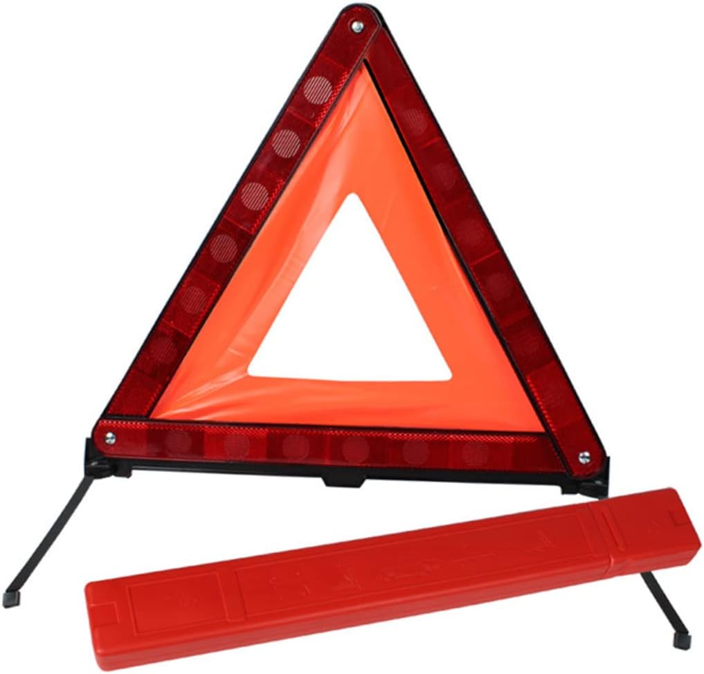 2Pcs Road Safety Warning Triangle Sign Foldable Plastic Red