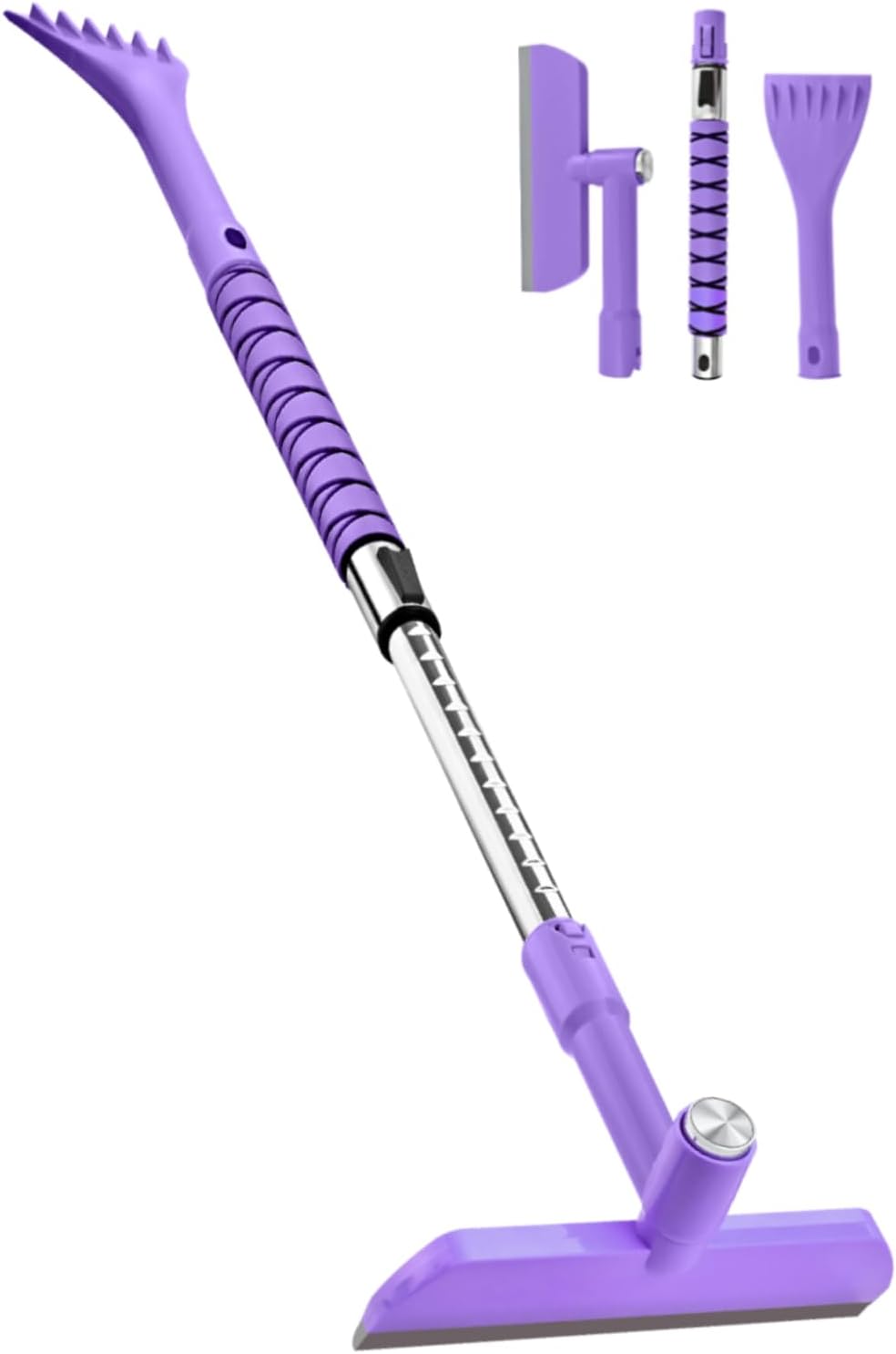48 in Extendable Snow Brush and Ice Scraper for Car Windshield, Purple