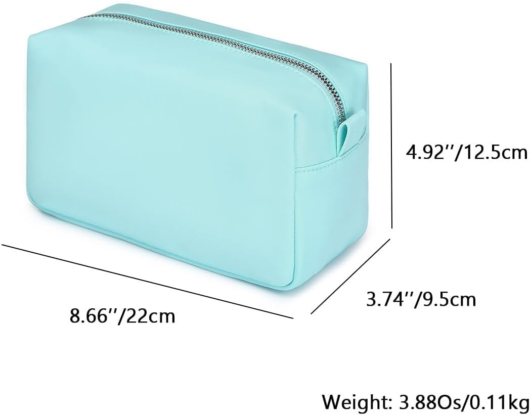 Travel Makeup Bag, Ring Clasp Wristlet Organizer (Mint Green)