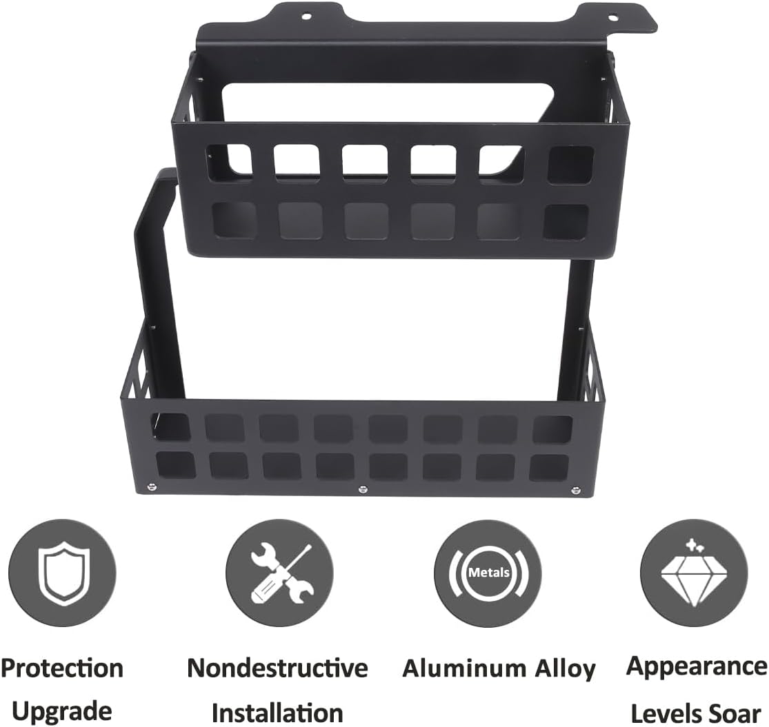 Car Trunk Storage Basket Organizer Side Cargo Rack Modular Compatible with Land Rover Defender 110 2020-2024 Car Rear Door Foldable Table Tailgate Table (Storage Basket Organizer-A)