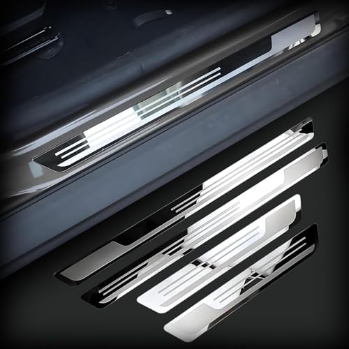 4 Pcs Car Door Sill Protector for Chrysler 300/C/ 300S 2005-2023, Trim Anti-Scratch Door Entry Guard Protector Trim Stainless Steel