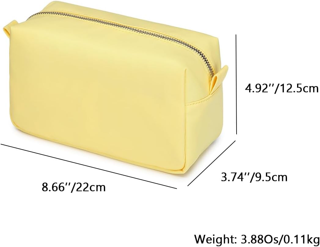 Travel Makeup Bag, Ring Clasp Wristlet Organizer (Yellow)