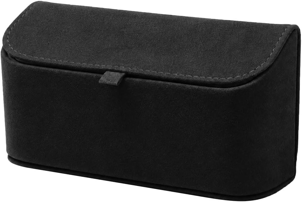 Craedli Sunglass Holder for Car Visor Clip, Soft Car Eyeglasses Storage Case with Magnetic Closure, Vehicle Interior Glasses Protective Box Organizer Accessories for SUV Truck Sedan (Black)
