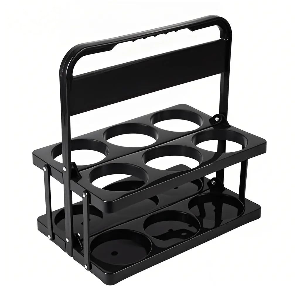 Bodaon 6 Cup Drink Carrier with Handle, Plastic Cup Carriers for Drinks, Drink Holder for Car, Take Out Delivery Drivers Accessories, Portable Foldable Reusable Mobile, Use for Food Delivery Bag