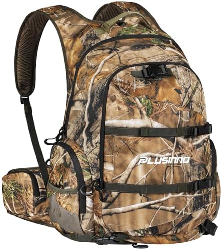 PLUSINNO Hunting Backpack for Hunting Essentials, 45L Waterproof Hunting Gear with Rain Cover, & Padded Scabbard Carry System For Deer Hunt Accessories, Hunt Gift For Men