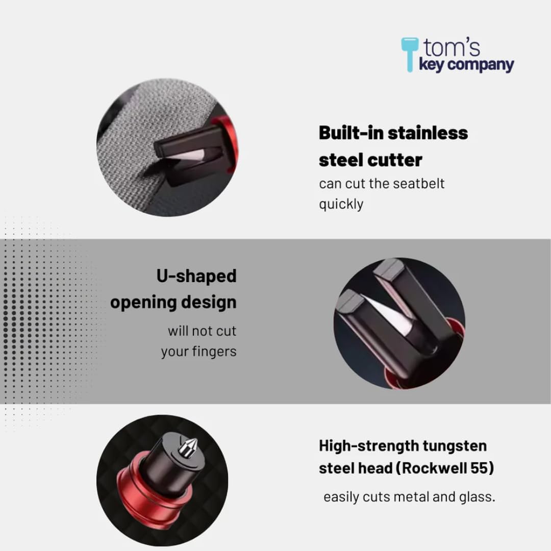 Tom's Key Company Car Safety Tool Window Breaker Seatbelt Cutter