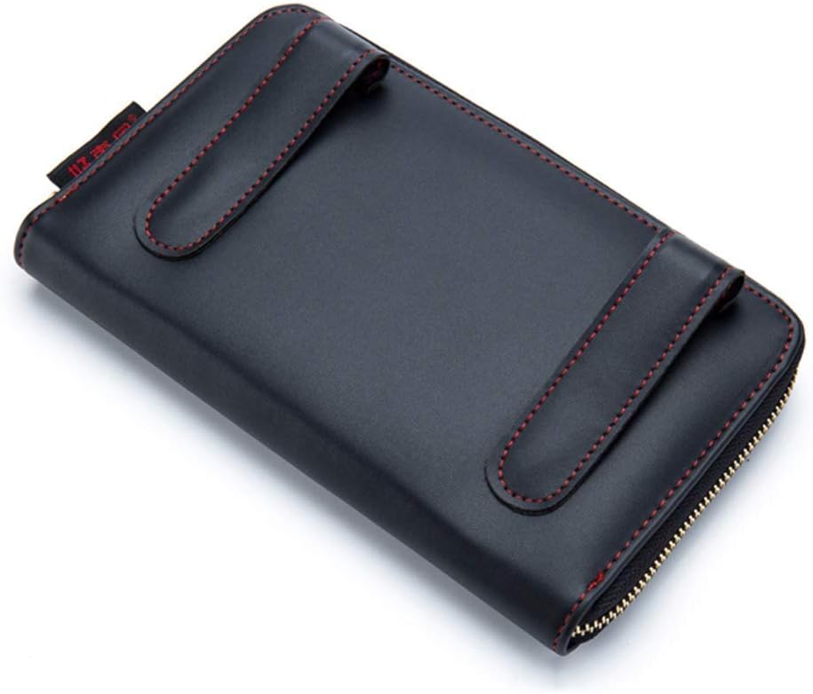 Car Tissue Holder - Sun Visor Napkin Holder, PU Leather Backseat Tissue Case with Zipper (Black)