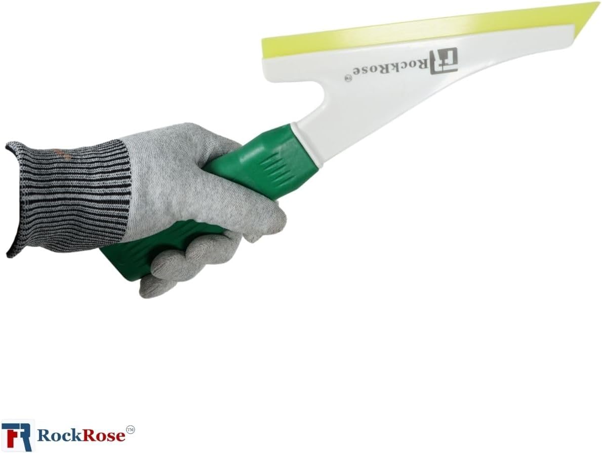 RockRose Doctor Stroke Squeegee – Professional Window Tinting Squeegee & Vinyl Wrap Applicator, Heavy-Duty Rubber Scraper for Auto Glass & Flat Glass Tint Yellow