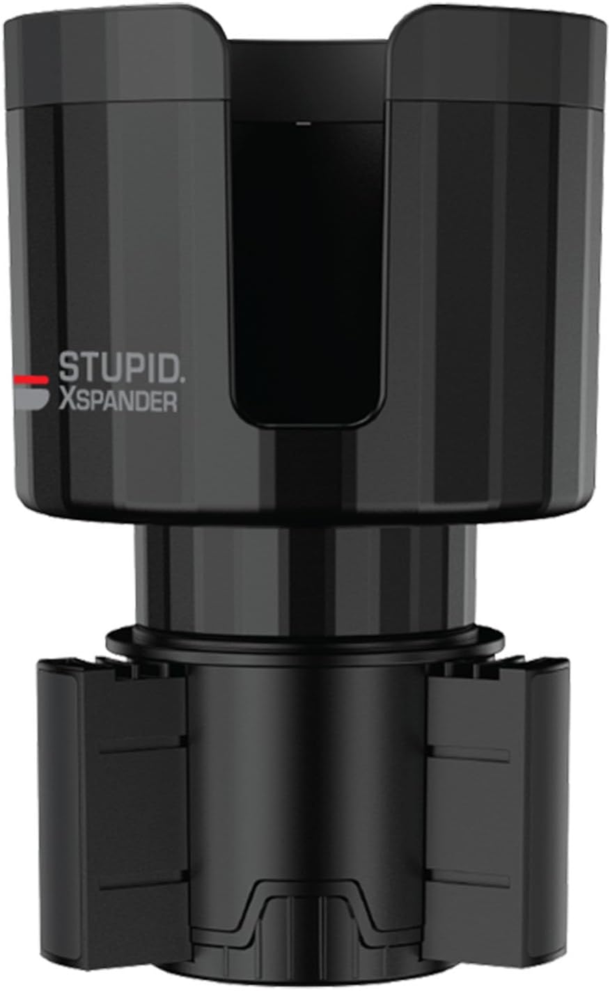 Stupid Technologies - XSpander – Universal Cup Holder Expander for Yeti, Hydro Flask & Big Bottles – Adjustable, Durable, Car Compatible – Black