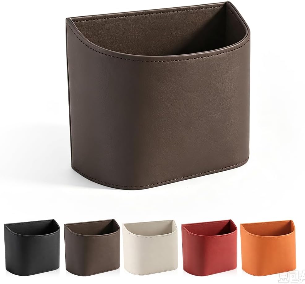 Car Door Cup Holder, Leather Clip On Drink Cup Holder for Back Seat，Red S：2