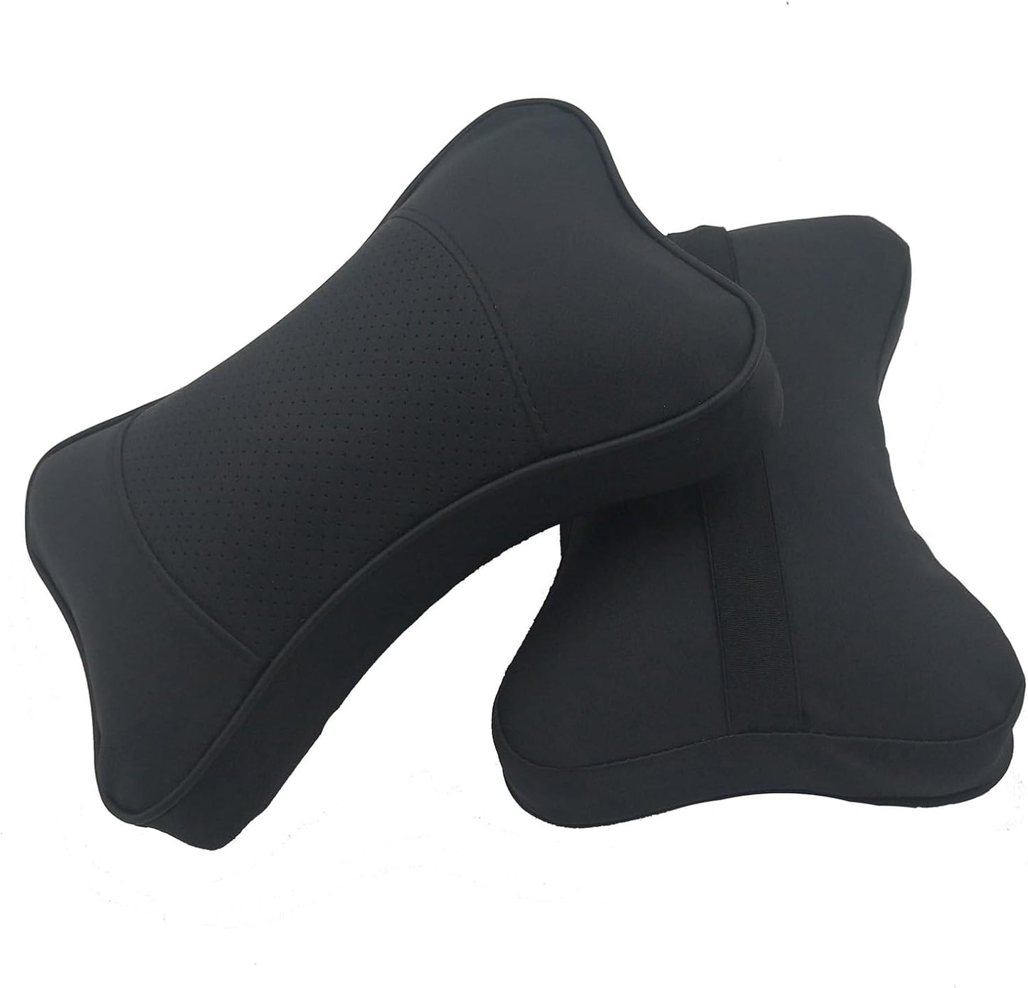 Car Neck Pillows Both Side Pu Leather 2pieces Pack Headrest Fit for Most Cars Filled Fiber Universal Car Pillow (Coffee)