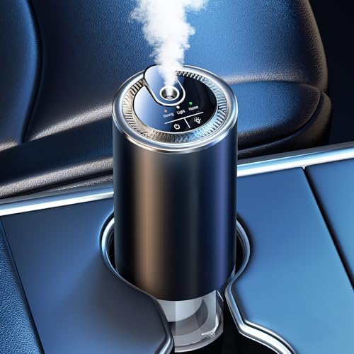 Smart Car Air Freshener Diffuser with Starry Sky Projection, 50ml/1.8OZ Perfume Car Diffuser, 6 Months Long-Lasting Fragrance, RGB Music-Sync Lights, Intelligent Auto On/Off, 3 Modes, Ocean