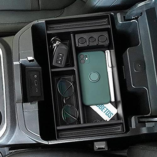 EDBETOS Center Console Organizer Tray Compatible with Chevy Silverado 1500/GMC Sierra 1500 2019-2022 Accessories and 2020-2023 Silverado/Sierra 2500/3500 HD Armrest Box - Full Console w/Bucket Seats
