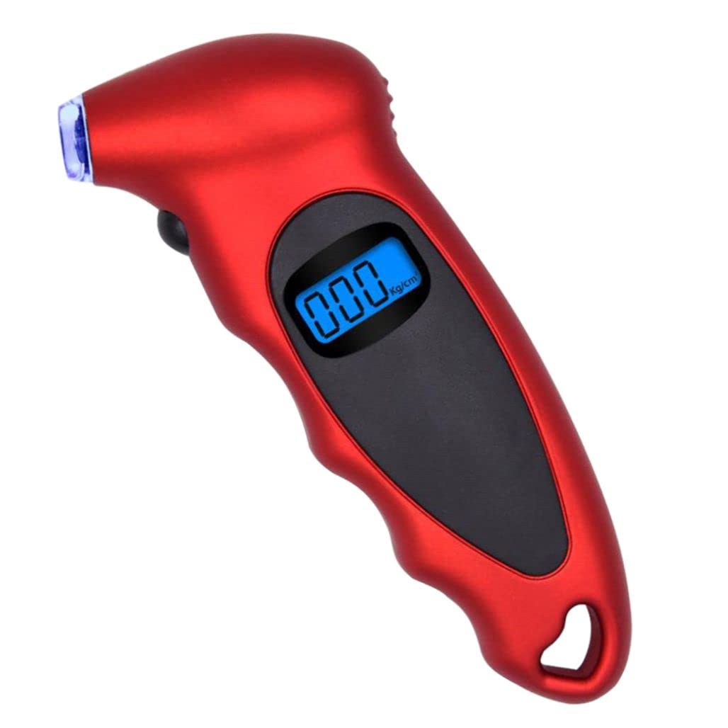 Digital Tire Pressure Gauge, Digital Tire Pressure Reader, High Precision tire Pressure Reading Device, Tire Diagnostic Tool, 100 PSI 4 Settings for Car Truck Bicycle with Backlit LCD (Red)