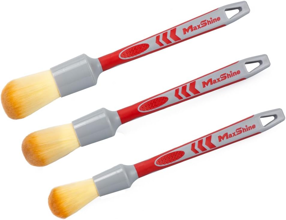 Maxshine Universal 3-Piece Ultra Soft Detailing Brush Set – Professional Brushes for Interior, Exterior, Leather, Engine Bay & Wheels – Premium Detailing Combo for Car Care