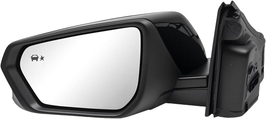 Left Driver Side Mirror Assembly Compatible with Chevy Equinox GMC Terrain 2018-2024 with Heated, Blind Spot Monitor, Turn Signal & Power Adjustable Glass Replaces 84225386 (8 Pins）