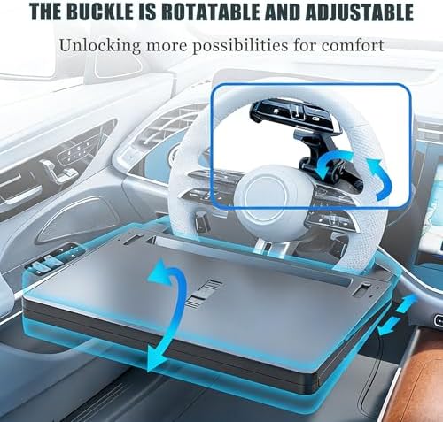 Steering Wheel Tray for VW Atlas 2017–2025, Multi-Functional Laptop Table for Car Adjustable Steering Wheel Desk for Eating Writing & Office Work