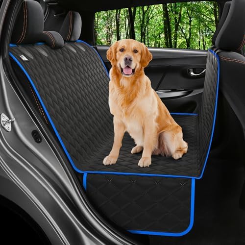 Petloox Dog Car Seat Cover for Back Seat, Waterproof Hammock for Car, SUV & Truck, Non-Slip Backseat Cover for Dogs, Heavy-Duty Dog Hammock Style Seat Protector Pets, Easy to Install & Clean