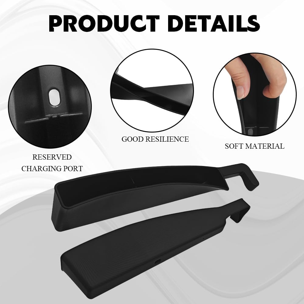 2PCS Car Seat Gap Filler, Car Seat Gap Organizer with Phone Holder, Black Multifunctional Seat Side Gap Filler Stop Things from Dropping, Universal Car Interior Accessories Fit Car SUV Truck