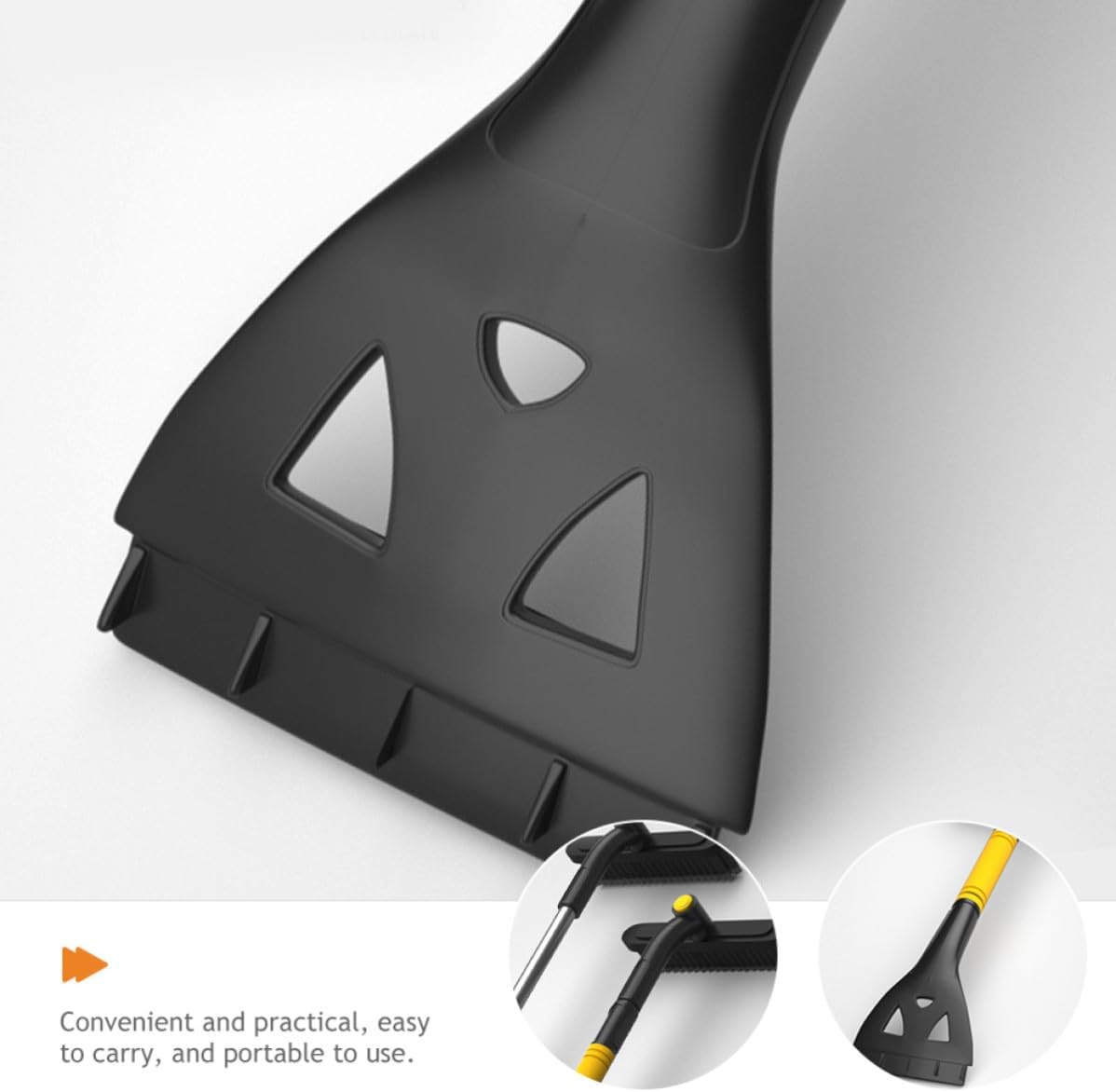 Extendable Ice Scraper Car Snow Scraper with Brush, Yellow