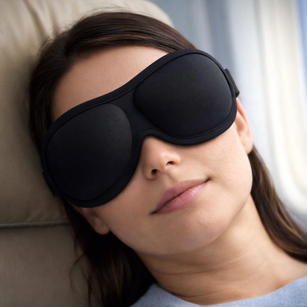 Oramo Travel Neck Pillow Memory Foam Travel Set with Eye Mask, Ear Plugs & Bag for Long Haul Flights, Car, Train, Office Adults & Kids. Zipper Makes It Easy to Clean.