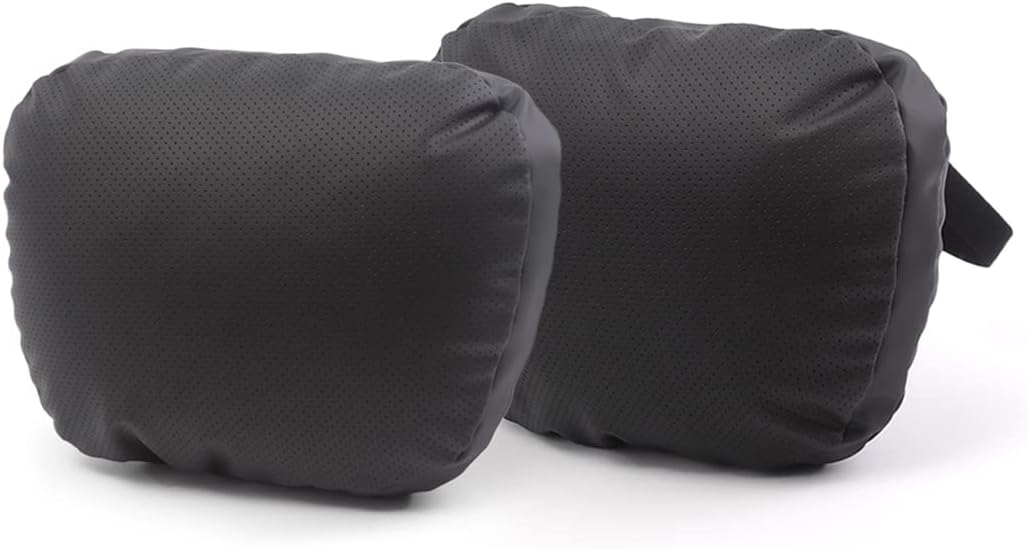 TPARTS Leather Headrest Neck Pillow for Tesla Model Y/X/3/S (1pc Black) | Soft leather Car neck pillows provide comfortable head and neck support for daily driving and long trips